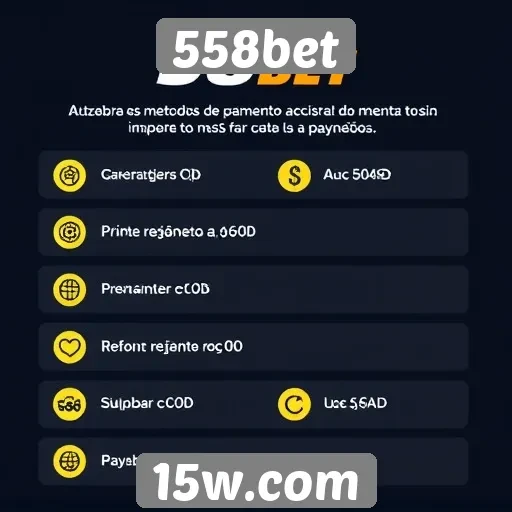Métodos de pagamento aceitos na 558bet